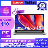 Lenovo Thinkbook 15 2023 Laptop Intel Core i5-1340P 16GB RAM 512GB/1TB/2TB SSD Backlit Keyboard 15.6-inch Slim Notebook Computer