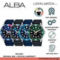 Jam Tangan Alba Active Pria AG8K17 AG8K19 AG8K21 AG8K23 Rubber Original Garansi Resmi SILVER BLUE