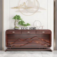 Entrance Cabinet Simple Solid Wood a Long Narrow Table Wall Altar Side View Table Modern Foyer Curio Cabinet