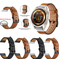 22 26mm Replacement Leather Smart Watch Strap For Garmin Fenix 7X 7 7S 6X 6SPro 5X 5 3HR 935 Bracelet QuickFit Wristband Correa