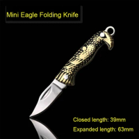 MINI Brass Eagle Folding Knife Portable Pocket Keychain CS GO Folder Knife Outdoor CampingTactical Rescue Hunting EDC Tools