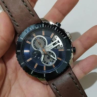 Jam Tangan Kulit Pria Alexandre Christie AC6527 AC 6527 Original Garansi Resmi 1 Tahun Blue Silver