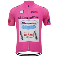 Pink Cycling Jersey Men Short Sleeve Tops Retro Bike Jersey Breathable Cycling Clothing Bicycle Clothes