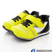 日本月星Moonstar機能童鞋HI系列寬楦頂級學步鞋款2121G1黃黑(中小童段)
