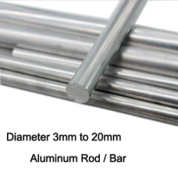 Aluminum Linear Bar, Earth Shaft Rod Round Bar, 3mm-20mm Diameter 100/200/250/300/400/500mm Length Aluminum Rod