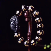 Beads Bracelets Wristbands Obsidian Good Luck Feng Shui Black Pixiu Wealth Unisexual
