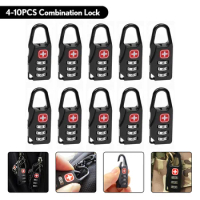 Anti-Theft Locks 4-10PCS Portable Mini Safe Combination Code Padlock for Luggage Backpack Zipper