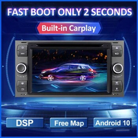 Android 10 Car DVD Radio For Ford Focus 2 Mondeo S C Max Galaxy Fiesta Transit Fusion Connect kuga Multimedia Carplay GPS 2 Din