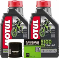 PAKET MOTUL 5100 10W40 2X1L + FILTER OLI NINJA 250FI Z250FI ER6 VERSYS