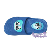 童款熊貓一體成型防水拖鞋 MIT台灣製造 藍色【巷子屋】