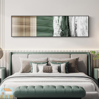 現代簡約客廳裝飾畫主臥床頭臥室墻畫晶瓷藝術掛畫抽象綠色壁畫