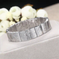 Natural Gibeon Meteorite Moldavite Bangle Bracelet For Woman Man Gold/Silver 13x10mm Beads Energy Crystal Strands Jewelry AAAAA
