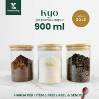 TAMA LIVING Kyo Jar Bumbu Dapur Gula Kopi Teh 900 ml Label Gold Tempat Bumbu Toples Bumbu Dapur Jar