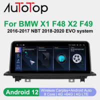 AUTOTOP Android 12 Car Radio Wireless Carplay For BMW X1 F48 X2 F49 NBT System 2016 2017 GPS Car Audio Multimedia Player Stereo