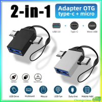 【Fast Delivery】2 in 1 USB OTG Adapter Converter Micro Usb Type C OTG Usb C 3.0 Data Transfer for Phone Tablets Mouse Flash Disk