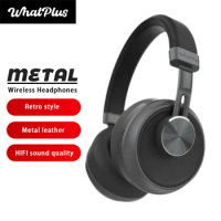 Bluetooth 5.3 Headworn Wireless Earphones For WhatPlusMetal With Microphone 35Hrs Foldable Over Ear Retro bass Earphones