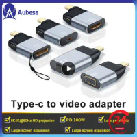 Mini Adapter Type C To HDMI-compatible/Dp/VGA Adapter USB Type C PD 100W Cable 4K Converter For Phone PC Laptop