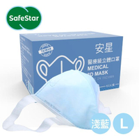【安星】醫療級3D立體口罩 淺藍50入盒裝 L(MIT台灣設計製造)