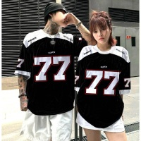 No. 77 jersey men's T-shirt football jersey outdoor sports loose sleeves large size t-shirt men's t-