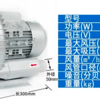HG-750 Aluminum Industrial Vacuum 750W High Pressure Vacuum Swirling Vortex Blower