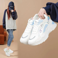 Versatile niche thick-soled round-toe mesh breathable shoes, summer dad shoes, campus style shoes fo