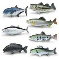 Cross-Border Simulated Marine Animals Real Taiyaki Fish Grouper Bass Tuna Salmon Model Toy