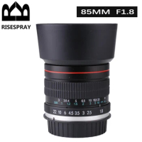 RISESPRAY 85mm F1.8 Full Frame Portrait Camera Lens Manual Focus for Canon EOS 800D 600D 550D 90D 80D 77D 70D 50D 6D 5D F NIKON