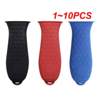 1~10PCS Silicone Handle Cover Honeycomb Hot Handle Holder Potholder For Cast Iron Skillets Pans Grip Sleeve Cover Pots Pans
