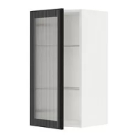 kabinet dinding dgn rak/pintu kaca, putih/Hejsta gelas buluh antrasit, 40x37x80 cm