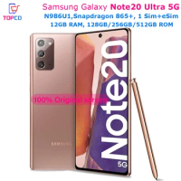 Samsung Galaxy Note 20 Ultra 5G Note20 N986U1 128GB/512GB CellPhone Octa Core Snapdragon 865+ 6.9" 12GB RAM 108MP&amp;Dual 12MP eSim