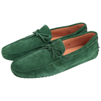 TOD S 麂皮綁帶豆豆休閒鞋(男款/綠色)