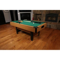 Mizerak Dynasty Space Saver 6.5' Billiard Table with Leg Levelers, Automatic Ball Return, and Classic Green Nylon Cloth
