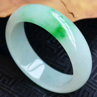 2021 New brand natural Myanmar green jade bangle handcarved flower jadeite jade bangle real jade bracelets