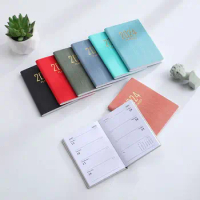 New 2024 Agenda Book A7 Notebook To Do List English Notepad Portable Pocket Notebook Diary Weekly Planner School Office Supplies