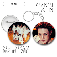 GANCI DREAM PIN BEAT IT UP KEYCHAIN 58 MM GANTUNGAN KUNCI IDOL KPOP UNOFFICIAL CHENLE JAEMIN
