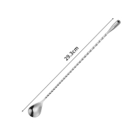 不銹鋼長吧勺雞尾酒攪拌棒（水滴吧勺銀色-29.3cm-【2個裝】） 