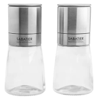 《Sabatier》附蓋陶刀研磨罐2入(透14cm) | 調味瓶