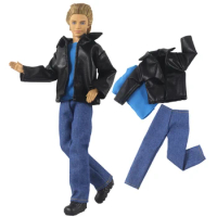 Fashion Leather Jacket Clothings for 1/6 30cm BJD Ken Boy Friend Doll Barbie Blyth MH CD FR SD Kurhn Accessories Girl Toy Gift