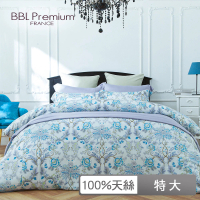 【BBL Premium】100%天絲印花兩用被床包組-鄂圖曼-靜謐藍(特大)