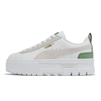 Puma 休閒鞋 Mayze Gentle Wns 女鞋 白 綠 厚底 增高 皮革 麂皮 39210504