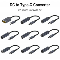DC to USB Type C PD 65W Fast Charging Cable Adapter Converter Type C PD Power Jack Connector for MacBook Lenovo Samsung Huawei