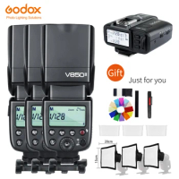 Free DHL 3x Godox V850II GN60w Li-ion Battery 2.4G Wirless X System Speedlite Flash + X1T-C/N/S/F/O Trigger For Canon Nikon Sony