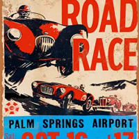 Metal Sign - 1953 Palm Springs Airport Road Race - Vintage Look Wall Decor for Cafe Bar Pub Home Beer Decoration Crafts