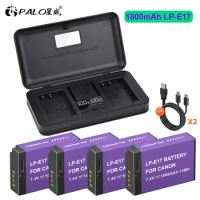 PALO LP-E17 LPE17 LP E17 Camera Battery+Multifunctional Charger Case for Canon EOS R8 RP 200D 250D M3 M5 M6 750D 760D T6s 800D