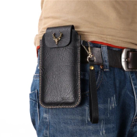 for iPhone 13 Pro Belt Clip Holster Case Cover for iPhone 13 Pro Max Genuine Leather Waist Bag Coque