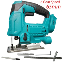 65mm 2700RPM Cordless Jigsaw Electric Jig Saw Portable Multi-Function Woodworking Power Tool for Makita 18V Battery