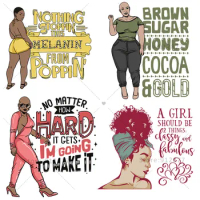 Iron On Patches Vintage Afro Mulata Queen Amor Goddness A Girl Should be Fabulous and Classy Melanie Popping DTF Print