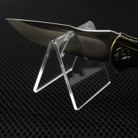 1PC Transparent Acrylic Folding Knife Display Stand Knife Post Cards Stand Display Stand Column Knife Favorites Display Stand
