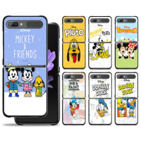 Phone Case For Samsung Galaxy Z Flip 4 Z Flip3 5G Shell for Galaxy Z Flip Hard Cover PC Fundas Disney Mickey Minnie Pluto