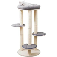 40" Real Pine Plywood Cat Tree Tower with Scratching Climbing Posts Cat Scratching Post Cat Tower Cat Tree House Cat Furniture